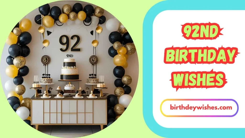 92nd Birthday Wishes
