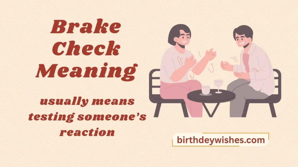 Brake Check Meaning
