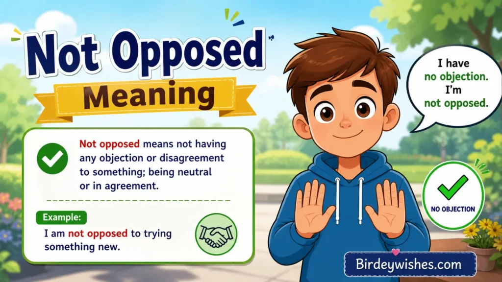 Not Opposed Meaning